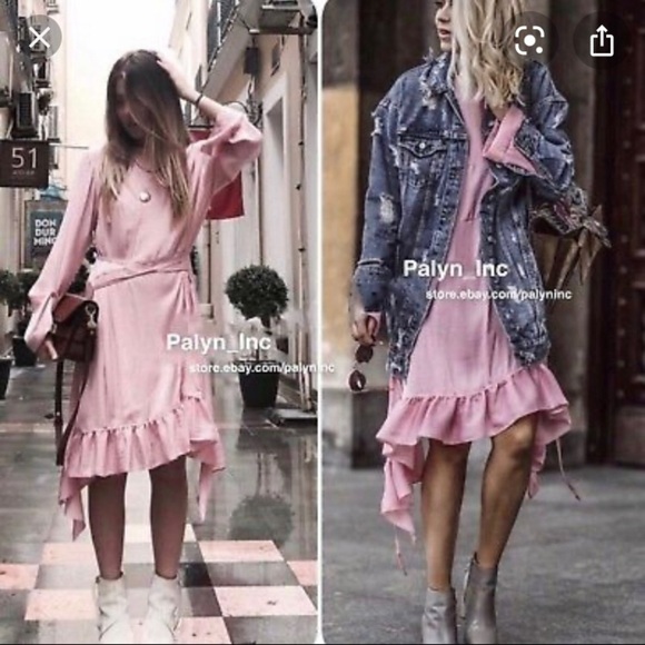 Barbie Core Zara Blogger Favorite Frilled Pink Midi Dress - Picture 6 of 11